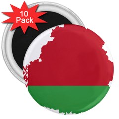 Belarus Country Europe Flag 3  Magnets (10 Pack)  by Sapixe