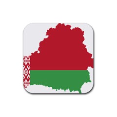 Belarus Country Europe Flag Rubber Coaster (square)  by Sapixe