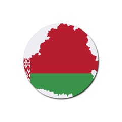 Belarus Country Europe Flag Rubber Coaster (round)  by Sapixe