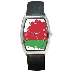 Belarus Country Europe Flag Barrel Style Metal Watch by Sapixe