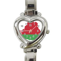 Belarus Country Europe Flag Heart Italian Charm Watch by Sapixe