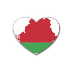 Belarus Country Europe Flag Rubber Coaster (heart)  by Sapixe