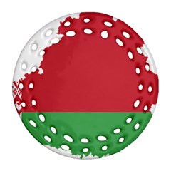 Belarus Country Europe Flag Round Filigree Ornament (two Sides) by Sapixe