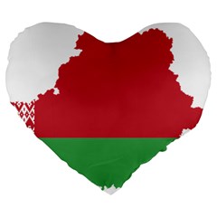 Belarus Country Europe Flag Large 19  Premium Heart Shape Cushions by Sapixe