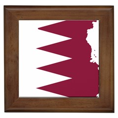 Borders Country Flag Geography Map Qatar Framed Tile