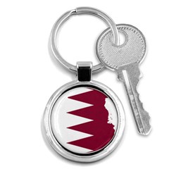 Borders Country Flag Geography Map Qatar Key Chain (Round)