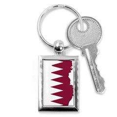 Borders Country Flag Geography Map Qatar Key Chain (Rectangle)