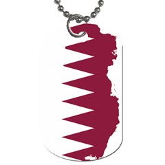 Borders Country Flag Geography Map Qatar Dog Tag (One Side)