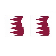 Borders Country Flag Geography Map Qatar Cufflinks (Square)