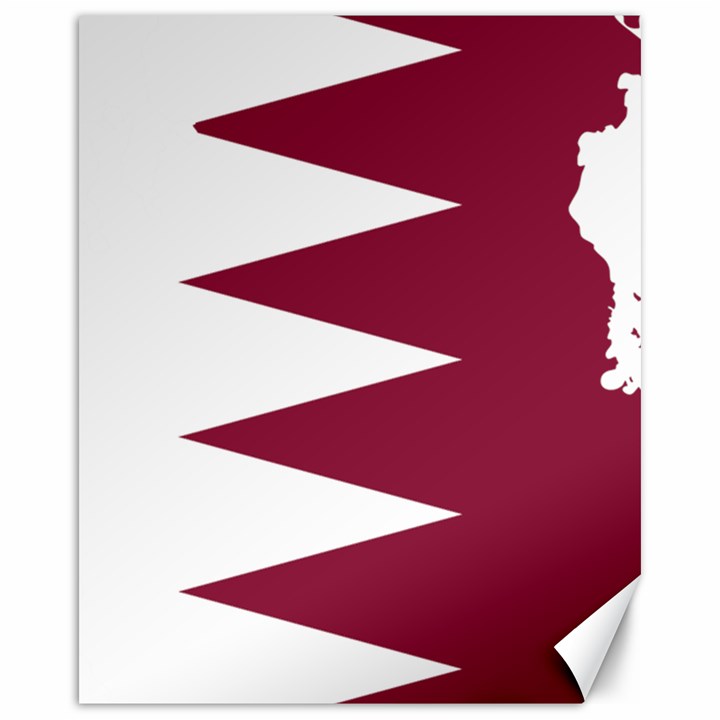 Borders Country Flag Geography Map Qatar Canvas 16  x 20 