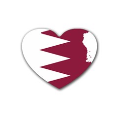 Borders Country Flag Geography Map Qatar Rubber Coaster (Heart) 