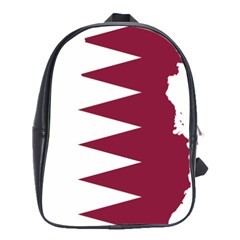 Borders Country Flag Geography Map Qatar School Bag (Large)