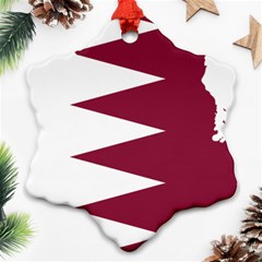 Borders Country Flag Geography Map Qatar Ornament (Snowflake)