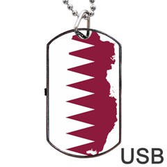 Borders Country Flag Geography Map Qatar Dog Tag USB Flash (One Side)