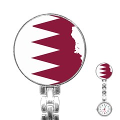 Borders Country Flag Geography Map Qatar Stainless Steel Nurses Watch