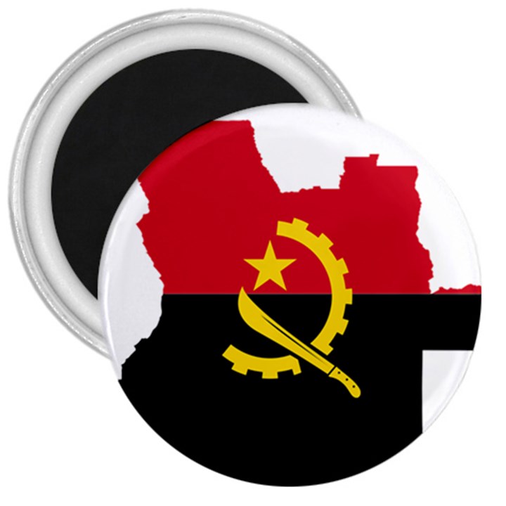 Angola Flag Map Geography Outline 3  Magnets