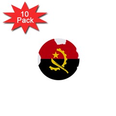 Angola Flag Map Geography Outline 1  Mini Buttons (10 Pack)  by Sapixe