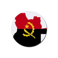 Angola Flag Map Geography Outline Rubber Coaster (round)  by Sapixe