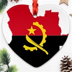 Angola Flag Map Geography Outline Heart Ornament (Two Sides) Front