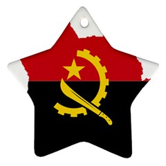 Angola Flag Map Geography Outline Star Ornament (two Sides) by Sapixe