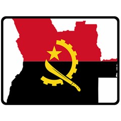 Angola Flag Map Geography Outline Fleece Blanket (large)  by Sapixe