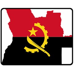 Angola Flag Map Geography Outline Fleece Blanket (medium)  by Sapixe