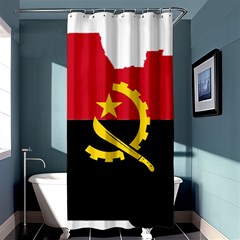 Angola Flag Map Geography Outline Shower Curtain 36  X 72  (stall)  by Sapixe