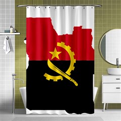 Angola Flag Map Geography Outline Shower Curtain 48  X 72  (small)  by Sapixe