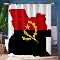 Angola Flag Map Geography Outline Shower Curtain 60  X 72  (medium)  by Sapixe