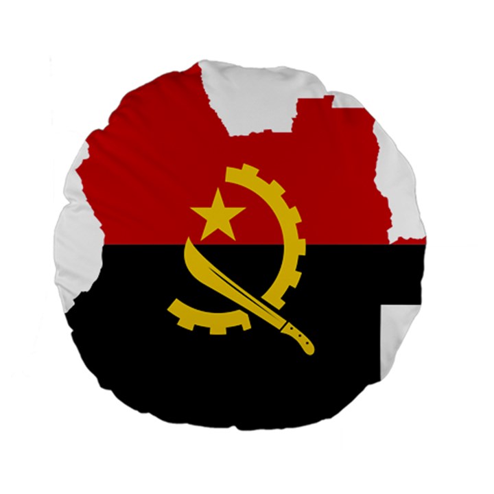 Angola Flag Map Geography Outline Standard 15  Premium Round Cushions