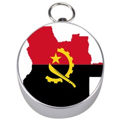 Angola Flag Map Geography Outline Silver Compasses by Sapixe