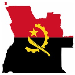 Angola Flag Map Geography Outline Wooden Puzzle Square by Sapixe