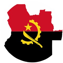 Angola Flag Map Geography Outline Wooden Puzzle Round by Sapixe