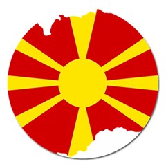 Macedonia Country Europe Flag Magnet 5  (round) by Sapixe