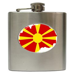 Macedonia Country Europe Flag Hip Flask (6 Oz) by Sapixe