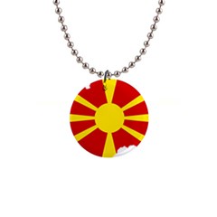 Macedonia Country Europe Flag 1  Button Necklace by Sapixe