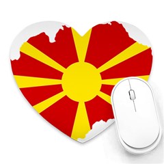 Macedonia Country Europe Flag Heart Mousepads by Sapixe