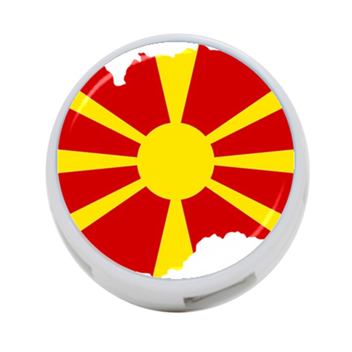 Macedonia Country Europe Flag 4-Port USB Hub (Two Sides)