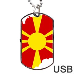 Macedonia Country Europe Flag Dog Tag Usb Flash (one Side) by Sapixe