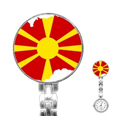 Macedonia Country Europe Flag Stainless Steel Nurses Watch by Sapixe