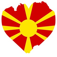 Macedonia Country Europe Flag Wooden Puzzle Heart