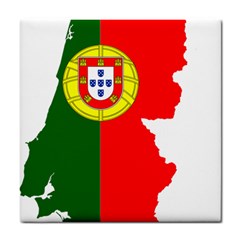 Portugal Flag Borders Cartography Tile Coaster by Sapixe