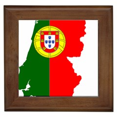 Portugal Flag Borders Cartography Framed Tile by Sapixe