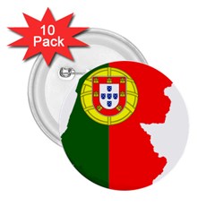 Portugal Flag Borders Cartography 2 25  Buttons (10 Pack)  by Sapixe