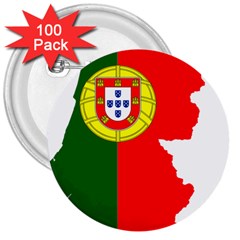 Portugal Flag Borders Cartography 3  Buttons (100 Pack)  by Sapixe