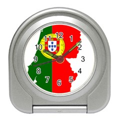 Portugal Flag Borders Cartography Travel Alarm Clock by Sapixe