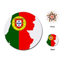 Portugal Flag Borders Cartography Playing Cards Single Design (round) by Sapixe