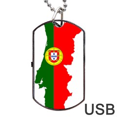 Portugal Flag Borders Cartography Dog Tag Usb Flash (one Side) by Sapixe