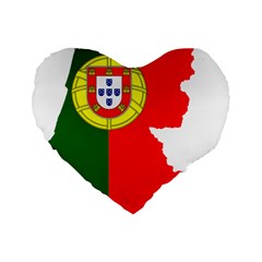 Portugal Flag Borders Cartography Standard 16  Premium Heart Shape Cushions by Sapixe