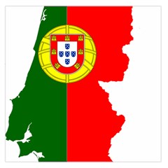 Portugal Flag Borders Cartography Large Satin Scarf (square) by Sapixe